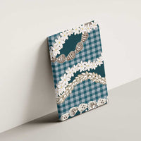 Dark Cyan Hawaii Tiare and Shell Lei Canvas Wall Art Hawaiian Palaka Luxury Vibes - Polynesian Pride