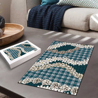 Dark Cyan Hawaii Tiare and Shell Lei Puzzle Hawaiian Palaka Luxury Vibes - Polynesian Pride