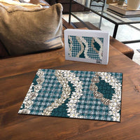 Dark Cyan Hawaii Tiare and Shell Lei Puzzle Hawaiian Palaka Luxury Vibes - Polynesian Pride