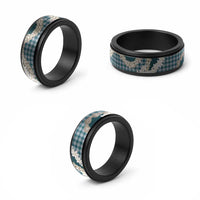 Dark Cyan Hawaii Tiare and Shell Lei Spinner Ring Hawaiian Palaka Luxury Vibes - Polynesian Pride