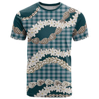 Dark Cyan Hawaii Tiare and Shell Lei T Shirt Hawaiian Palaka Luxury Vibes - Polynesian Pride