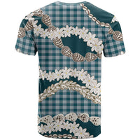Dark Cyan Hawaii Tiare and Shell Lei T Shirt Hawaiian Palaka Luxury Vibes - Polynesian Pride