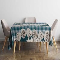 Dark Cyan Hawaii Tiare and Shell Lei Tablecloth Hawaiian Palaka Luxury Vibes - Polynesian Pride