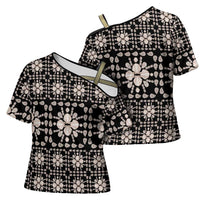 Aloha Hawaii Shell Quilt Cross Shoulder Shirt Seamless Style LT14 - Polynesian Pride