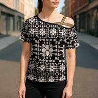 Aloha Hawaii Shell Quilt Cross Shoulder Shirt Seamless Style LT14 - Polynesian Pride