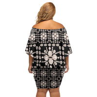 Aloha Hawaii Shell Quilt Family Matching Off Shoulder Short Dress and Hawaiian Shirt Seamless Style LT14 - Polynesian Pride