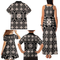 Aloha Hawaii Shell Quilt Family Matching Tank Maxi Dress and Hawaiian Shirt Seamless Style LT14 - Polynesian Pride