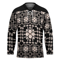 Aloha Hawaii Shell Quilt Hockey Jersey Seamless Style LT14 Unisex Black - Polynesian Pride
