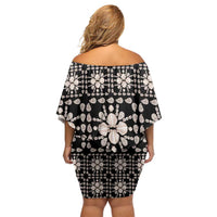 Aloha Hawaii Shell Quilt Off Shoulder Short Dress Seamless Style LT14 - Polynesian Pride