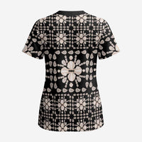 Aloha Hawaii Shell Quilt Scrub Top Seamless Style - Polynesian Pride