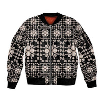 Aloha Hawaii Shell Quilt Sleeve Zip Bomber Jacket Seamless Style - Polynesian Pride