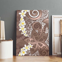 Mocha Mousse Polynesian Tribal Frangipani Tropical Vibe Canvas Wall Art