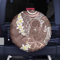 Mocha Mousse Polynesian Tribal Frangipani Tropical Vibe Spare Tire Cover