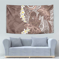 Mocha Mousse Polynesian Tribal Frangipani Tropical Vibe Tapestry