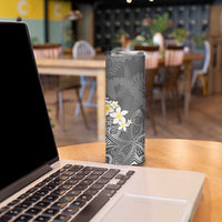Gray Polynesian Tribal Frangipani Tropical Vibe Skinny Tumbler LT14 - Polynesian Pride