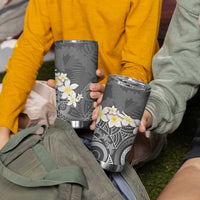 Gray Polynesian Tribal Frangipani Tropical Vibe Tumbler Cup LT14 - Polynesian Pride