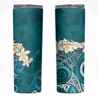 Cyan Polynesian Tribal Frangipani Tropical Vibe Skinny Tumbler LT14 Cyan - Polynesian Pride