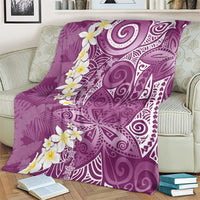 Pink Polynesian Tribal Frangipani Tropical Vibe Blanket