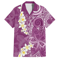 Pink Polynesian Tribal Frangipani Tropical Vibe Hawaiian Shirt