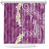 Pink Polynesian Tribal Frangipani Tropical Vibe Shower Curtain
