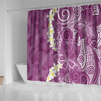 Pink Polynesian Tribal Frangipani Tropical Vibe Shower Curtain