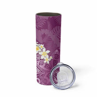 Pink Polynesian Tribal Frangipani Tropical Vibe Skinny Tumbler LT14 - Polynesian Pride