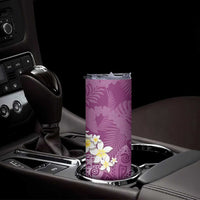 Pink Polynesian Tribal Frangipani Tropical Vibe Skinny Tumbler LT14 - Polynesian Pride