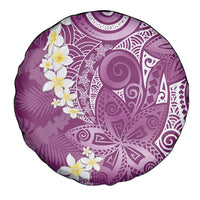 Pink Polynesian Tribal Frangipani Tropical Vibe Spare Tire Cover