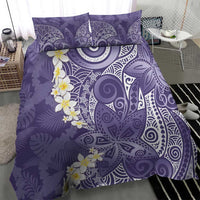 Violet Polynesian Tribal Frangipani Tropical Vibe Bedding Set