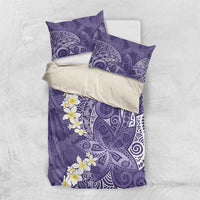 Violet Polynesian Tribal Frangipani Tropical Vibe Bedding Set