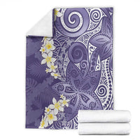 Violet Polynesian Tribal Frangipani Tropical Vibe Blanket