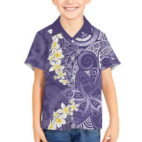 Violet Polynesian Tribal Frangipani Tropical Vibe Hawaiian Shirt