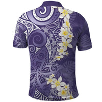 Violet Polynesian Tribal Frangipani Tropical Vibe Polo Shirt