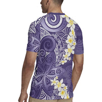 Violet Polynesian Tribal Frangipani Tropical Vibe Rugby Jersey