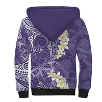Violet Polynesian Tribal Frangipani Tropical Vibe Sherpa Hoodie
