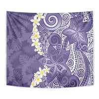 Violet Polynesian Tribal Frangipani Tropical Vibe Tapestry