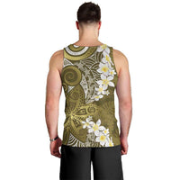 Gold Polynesian Tribal Frangipani Tropical Vibe Men Tank Top