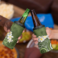 Green Polynesian Tribal Frangipani Tropical Vibe 4 in 1 Can Cooler Tumbler LT14 - Polynesian Pride