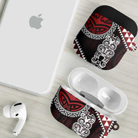 Red Aotearoa Niho Taniwha AirPods Case Maori Mythology Tooth - Taniko Motifs - Polynesian Pride
