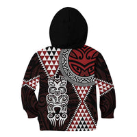 Red Aotearoa Niho Taniwha Kid Hoodie Maori Mythology Tooth - Taniko Motifs