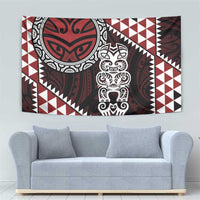 Red Aotearoa Niho Taniwha Tapestry Maori Mythology Tooth - Taniko Motifs