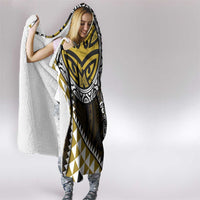 Yellow Aotearoa Niho Taniwha Hooded Blanket Maori Mythology Tooth - Taniko Motifs
