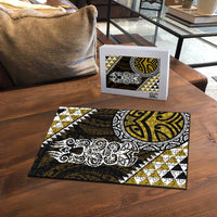 Yellow Aotearoa Niho Taniwha Puzzle Maori Mythology Tooth - Taniko Motifs - Polynesian Pride