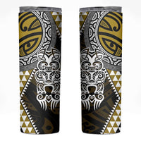 Yellow Aotearoa Niho Taniwha Skinny Tumbler Maori Mythology Tooth - Taniko Motifs LT14 Yellow - Polynesian Pride