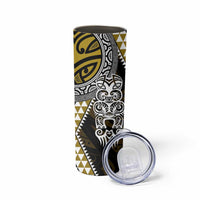 Yellow Aotearoa Niho Taniwha Skinny Tumbler Maori Mythology Tooth - Taniko Motifs LT14 - Polynesian Pride