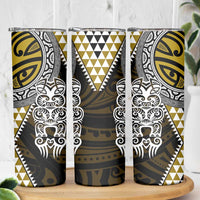 Yellow Aotearoa Niho Taniwha Skinny Tumbler Maori Mythology Tooth - Taniko Motifs LT14 - Polynesian Pride