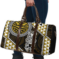 Yellow Aotearoa Niho Taniwha Travel Bag Maori Mythology Tooth - Taniko Motifs - Polynesian Pride