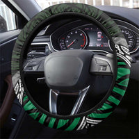 Green Aotearoa Niho Taniwha Steering Wheel Cover Maori Mythology Tooth - Taniko Motifs