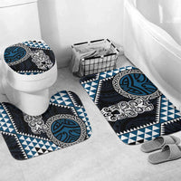 Blue Aotearoa Niho Taniwha Bathroom Set Maori Mythology Tooth - Taniko Motifs - Polynesian Pride