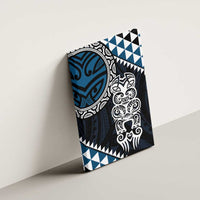 Blue Aotearoa Niho Taniwha Canvas Wall Art Maori Mythology Tooth - Taniko Motifs